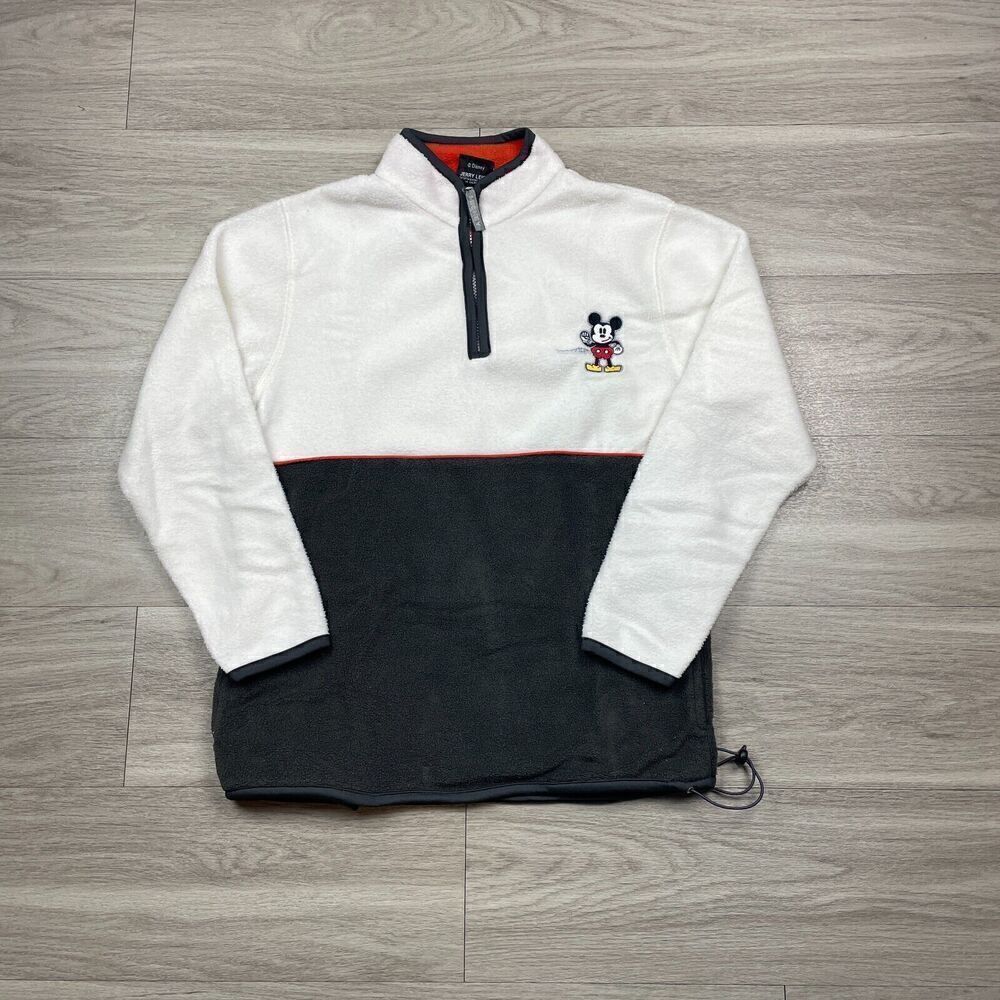 Vintage Mickey Mouse jacket Mens Small White 90s Fleece Cartoon